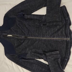 Lululemon Forme Women's Jacket Size 4 Slub Denim Inkwell Blue with Thumbholes